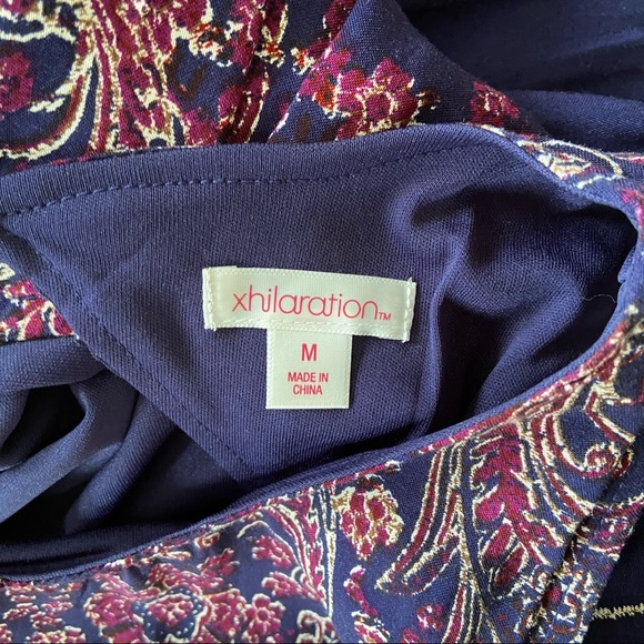 {Xhilaration} Navy Blue & Purple Dress - Medium - Picture 6 of 6